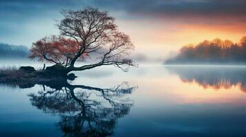 naturaleza tranquilo belleza reflejado en calma agua foto