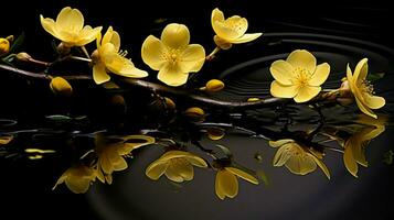 natures beauty reflected in yellow floral blossoms photo