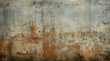 old grungy building wall with rusty metal textures photo