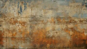 old grungy building wall with rusty metal textures photo