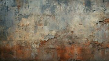 old grungy building wall with rusty metal textures photo