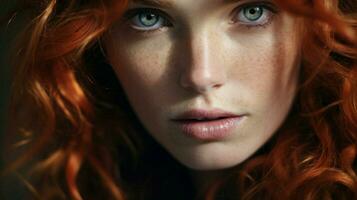 one woman glamour captured in close up portrait photo