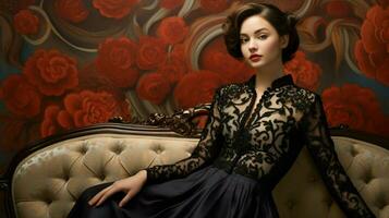 one young woman exudes elegance and sensuality photo