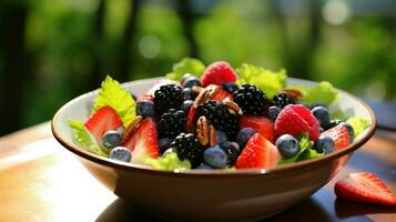 organic berry salad a refreshing gourmet summer meal photo