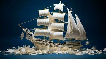 origami paper craft ship sails on imagination nautical photo