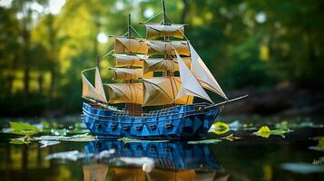origami paper craft ship sails on imagination nautical photo