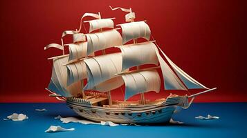 origami paper craft ship sails on imagination nautical photo