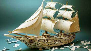 origami paper craft ship sails on imagination nautical photo