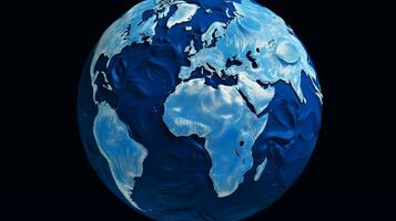 planet earth topography a blue map illustration photo