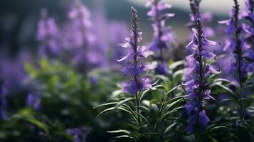 purple flower herb and plant in nature photo