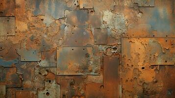 rusty metal wall with abstract textured pattern photo