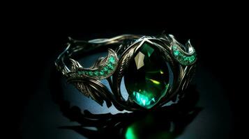 shiny gemstone jewelry illuminates dark backgrounds beauty photo