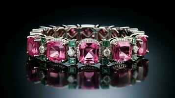 shiny gemstone jewelry illuminates luxurious elegance photo