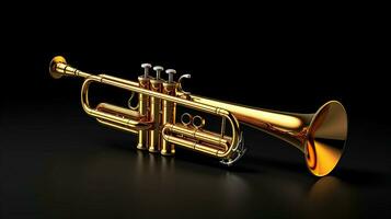 shiny brass trumpet golden style instrument photo