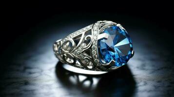 shiny gemstone ring in platinum luxury elegance captured photo