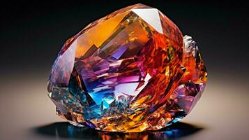 shiny gemstone reflects multi ed crystalline elegance photo