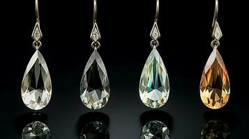 shiny jewelry crystal platinum gold gemstone drops photo