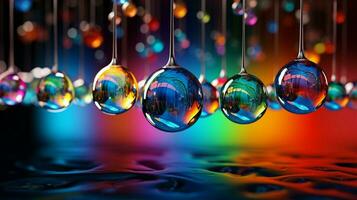 shiny sphere drops vibrant color in celebration photo