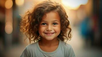 smiling child cheerful and cute looking at camera photo