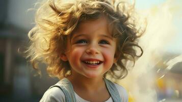 sonriente niño alegre felicidad linda retrato alegría foto