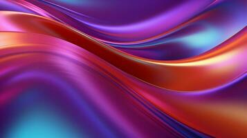 smooth metallic wave pattern reflects vibrant colors photo