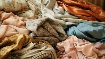 softness and elegance old fashioned textiles pile high photo
