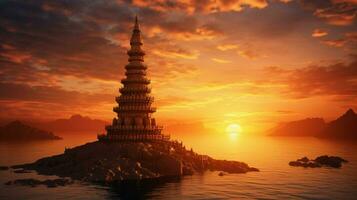 spiritual minaret symbolizes ancient indian culture photo