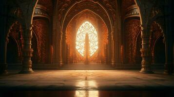 spirituality illuminated through ancient arches ornate photo