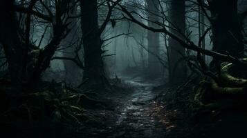 spooky forest mystery horror beauty in nature photo