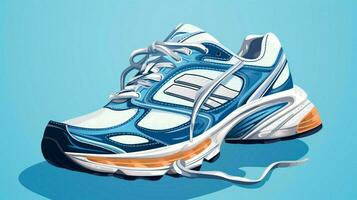 sport shoe illustration on blue backdrop photo