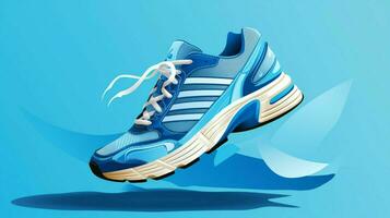 sport shoe illustration on blue backdrop photo