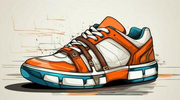 sports shoe illustration for men fashion photo
