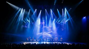 spotlight illuminates stage set at popular concert photo