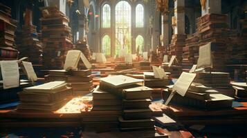 stacks of books and certificates a celebration photo