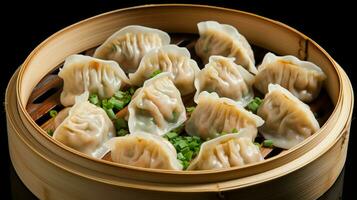 steamed chinese dumplings a delicious pork filled appetizer photo