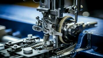 steel machinery sews garment with precision accuracy photo