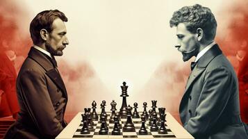 success and defeat in the chess battlefield photo