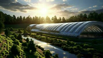sun powered farm generates sustainable electricity photo