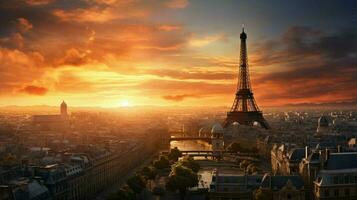 sun sets on paris a city of history photo