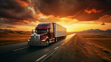 sun sets on trucking industry long journey photo