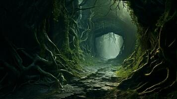 the mystery of the vanishing forest path ahead photo