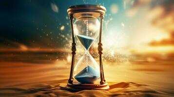 time flows like sand in an hourglass photo