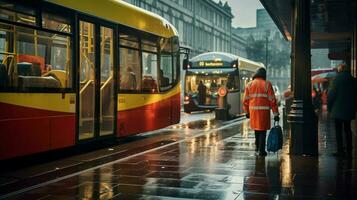 transportation modes in vibrant city life captured outdoor photo