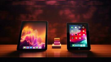 two tablets devices technology scene photo