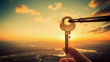 unlocking success with the key to opportunity photo
