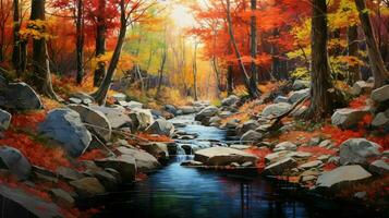 vibrant autumn foliage defines nature painted beauty photo