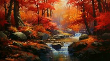 vibrant autumn foliage defines nature painted beauty photo