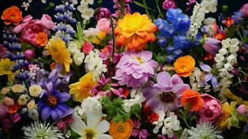 vibrant bouquet of multi colored flowers brings beauty photo