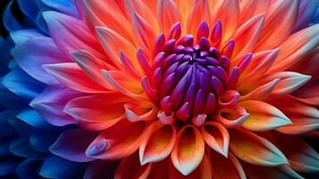 vibrant colored flower head close up showcasing petal photo