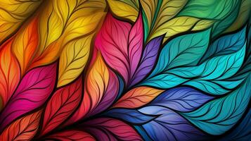 vibrant colored leaf abstract fractal pattern beauty photo